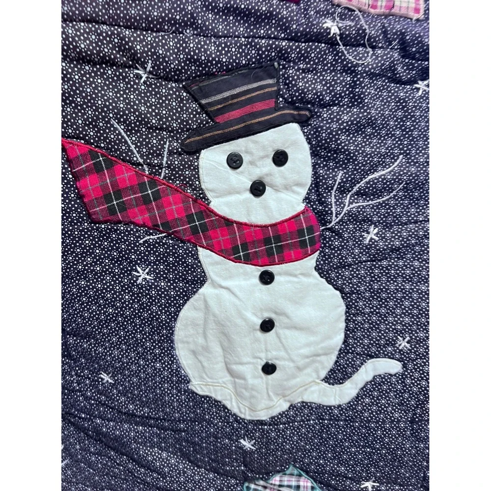 Vintage Patch Magic Group Inc Snowman Plaid Applique Quilt Winter Wall Hanging